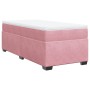 Cama box spring con colchón terciopelo rosa 90x200 cm