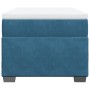 Cama box spring con colchón terciopelo azul oscuro 100x200 cm