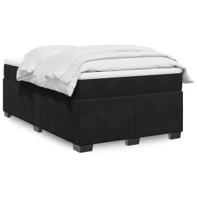 Cama box spring con colchón terciopelo negro 120x190 cm