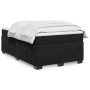 Cama box spring con colchón terciopelo negro 120x190 cm