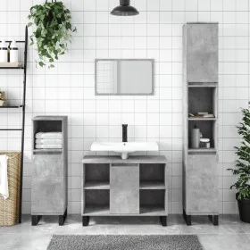 Concrete gray engineered wood bathroom cabinet 80x33x60 cm by vidaXL, bathroom vanities - Ref: Foro24-831640, Price: 60,09 €,...