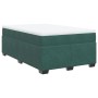 Cama box spring con colchón terciopelo verde oscuro 120x200 cm