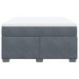 Cama box spring con colchón terciopelo gris oscuro 140x190 cm