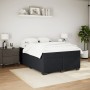Cama box spring con colchón terciopelo negro 140x190 cm