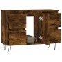 Smoked oak engineered wood bathroom cabinet 80x33x60 cm by vidaXL, bathroom vanities - Ref: Foro24-831657, Price: 86,45 €, Di...