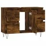 Smoked oak engineered wood bathroom cabinet 80x33x60 cm by vidaXL, bathroom vanities - Ref: Foro24-831657, Price: 86,45 €, Di...