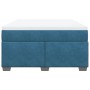 Cama box spring con colchón terciopelo azul oscuro 140x190 cm