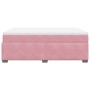 Cama box spring con colchón terciopelo rosa 140x190 cm