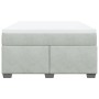 Cama box spring con colchón terciopelo gris claro 140x200 cm