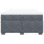 Cama box spring con colchón terciopelo gris oscuro 140x200 cm