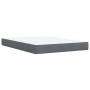 Cama box spring con colchón terciopelo gris oscuro 140x200 cm