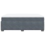 Cama box spring con colchón terciopelo gris oscuro 140x200 cm