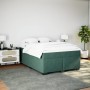 Cama box spring con colchón terciopelo verde oscuro 140x200 cm