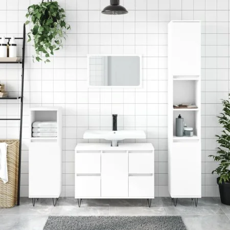Badmöbel aus Holzwerkstoff weiß 80x33x60 cm von vidaXL, Badezimmerwaschtische - Ref: Foro24-831652, Preis: 91,06 €, Rabatt: %