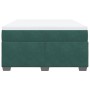 Cama box spring con colchón terciopelo verde oscuro 160x200 cm