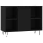 Mueble de baño madera de ingeniería negro 80x33x60 cm de vidaXL, Tocadores de baño - Ref: Foro24-831629, Precio: 57,80 €, Des...