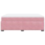 Cama box spring con colchón terciopelo rosa 160x200 cm