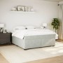 Cama box spring con colchón terciopelo gris claro 180x200 cm