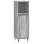 Armario de baño madera contrachapada gris Sonoma 30x30x100 cm von vidaXL, Badezimmerwaschtische - Ref: Foro24-831554, Preis: ...