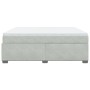 Cama box spring con colchón terciopelo gris claro 180x200 cm