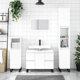 White engineered wood bathroom cabinet 80x33x60 cm by vidaXL, bathroom vanities - Ref: Foro24-831660, Price: 88,10 €, Discoun...
