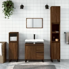 Badezimmerschrank Sperrholz braune Eiche 65x33x60 cm von vidaXL, Badezimmerwaschtische - Ref: Foro24-831619, Preis: 70,03 €, ...