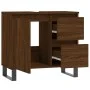 Badezimmerschrank Sperrholz braune Eiche 65x33x60 cm von vidaXL, Badezimmerwaschtische - Ref: Foro24-831619, Preis: 70,03 €, ...