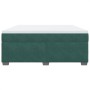 Cama box spring con colchón terciopelo verde oscuro 180x200 cm