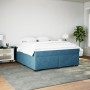 Cama box spring con colchón terciopelo azul oscuro 180x200 cm