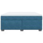 Cama box spring con colchón terciopelo azul oscuro 180x200 cm