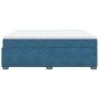 Cama box spring con colchón terciopelo azul oscuro 180x200 cm