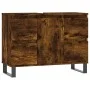 Mueble de baño madera de ingeniería roble ahumado 80x33x60 cm de vidaXL, Tocadores de baño - Ref: Foro24-831665, Precio: 90,4...