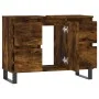 Mueble de baño madera de ingeniería roble ahumado 80x33x60 cm de vidaXL, Tocadores de baño - Ref: Foro24-831665, Precio: 90,4...