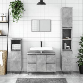 Concrete gray engineered wood bathroom cabinet 80x33x60 cm by vidaXL, bathroom vanities - Ref: Foro24-831656, Price: 75,81 €,...