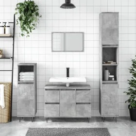 Mueble de baño madera de ingeniería gris hormigón 80x33x60 cm de vidaXL, Tocadores de baño - Ref: Foro24-831656, Precio: 61,5...