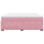 Cama box spring con colchón terciopelo rosa 180x200 cm