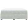 Cama box spring con colchón terciopelo gris claro 200x200 cm