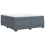 Cama box spring con colchón terciopelo gris oscuro 200x200 cm