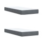 Cama box spring con colchón terciopelo gris oscuro 200x200 cm