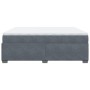 Cama box spring con colchón terciopelo gris oscuro 200x200 cm