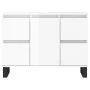 Glänzend weißer Badezimmerschrank aus Holzwerkstoff, 80 x 33 x 60 cm von vidaXL, Badezimmerwaschtische - Ref: Foro24-831662, ...
