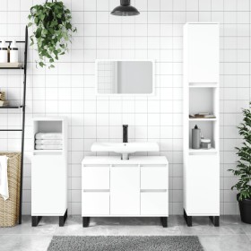 Armario de baño madera de ingeniería blanco 30x30x100 cm de vidaXL, Tocadores de baño - Ref: Foro24-831564, Precio: 62,51 €, ...