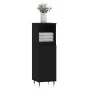 Armario de baño madera contrachapada negro 30x30x100 cm de vidaXL, Tocadores de baño - Ref: Foro24-831549, Precio: 58,27 €, D...