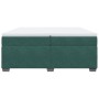 Cama box spring con colchón terciopelo verde oscuro 200x200 cm