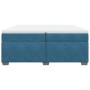 Cama box spring con colchón terciopelo azul oscuro 200x200 cm