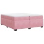 Cama box spring con colchón terciopelo rosa 200x200 cm