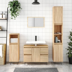 Mueble de baño madera de ingeniería roble Sonoma 80x33x60 cm