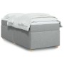 Cama box spring con colchón tela gris claro 80x200 cm