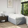 Cama box spring con colchón tela gris claro 80x200 cm