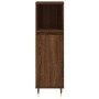Armario de baño madera contrachapada marrón roble 30x30x100 cm